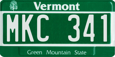 VT license plate MKC341