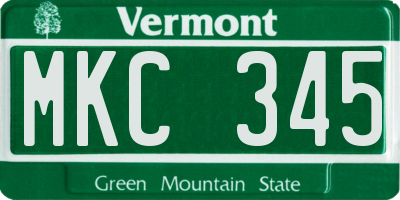 VT license plate MKC345