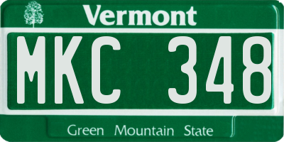 VT license plate MKC348