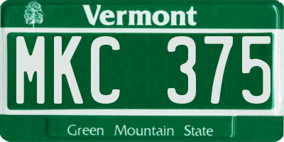 VT license plate MKC375
