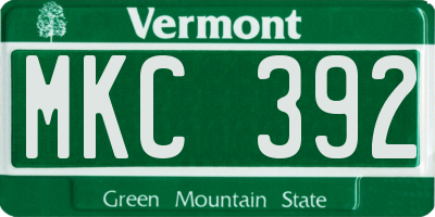 VT license plate MKC392