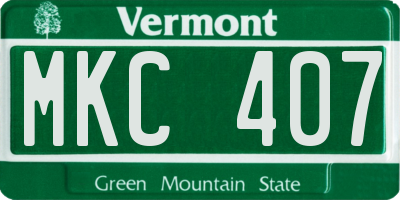 VT license plate MKC407