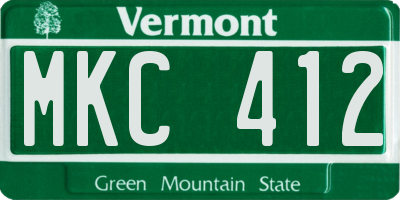 VT license plate MKC412