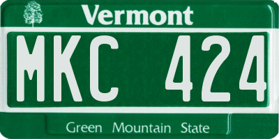 VT license plate MKC424