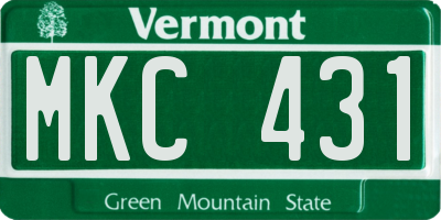 VT license plate MKC431