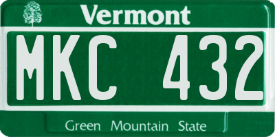 VT license plate MKC432