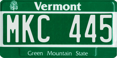 VT license plate MKC445