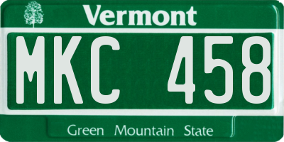 VT license plate MKC458