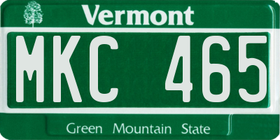 VT license plate MKC465
