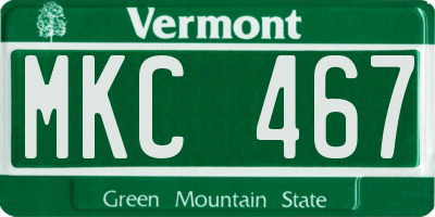 VT license plate MKC467