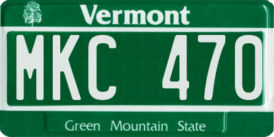 VT license plate MKC470