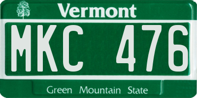 VT license plate MKC476