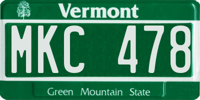 VT license plate MKC478