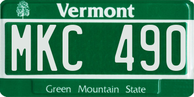 VT license plate MKC490