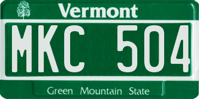 VT license plate MKC504