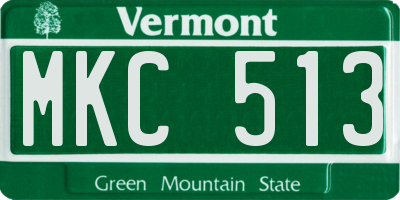 VT license plate MKC513