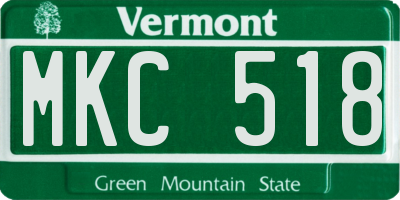 VT license plate MKC518