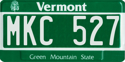 VT license plate MKC527