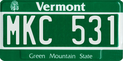 VT license plate MKC531