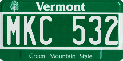 VT license plate MKC532