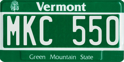 VT license plate MKC550