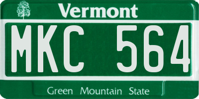 VT license plate MKC564