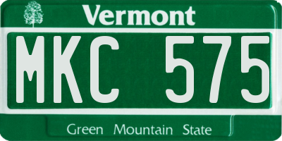 VT license plate MKC575