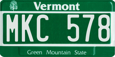 VT license plate MKC578