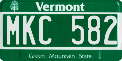 VT license plate MKC582