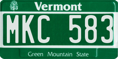 VT license plate MKC583