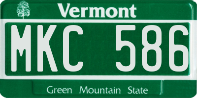 VT license plate MKC586