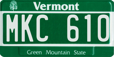 VT license plate MKC610