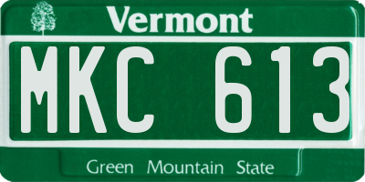 VT license plate MKC613