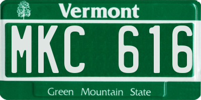 VT license plate MKC616