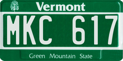 VT license plate MKC617