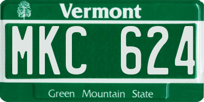 VT license plate MKC624