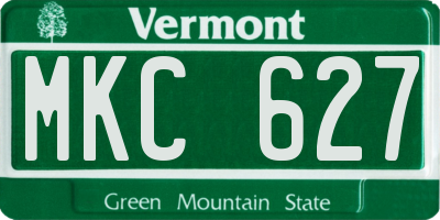 VT license plate MKC627