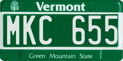 VT license plate MKC655