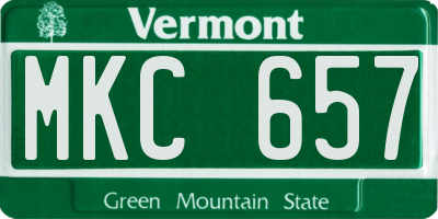 VT license plate MKC657