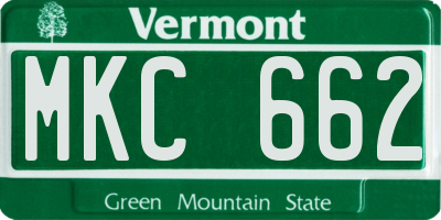 VT license plate MKC662