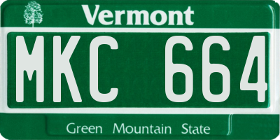 VT license plate MKC664