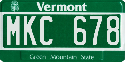VT license plate MKC678