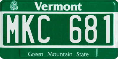 VT license plate MKC681