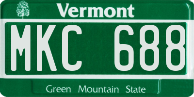 VT license plate MKC688