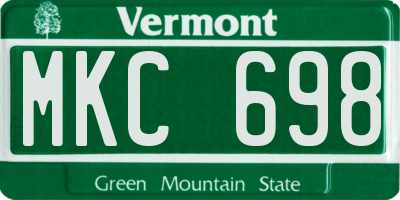 VT license plate MKC698