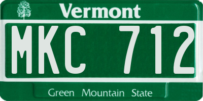 VT license plate MKC712