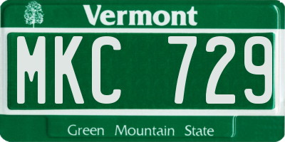 VT license plate MKC729