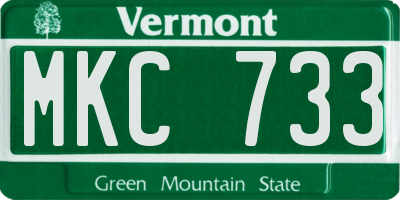 VT license plate MKC733