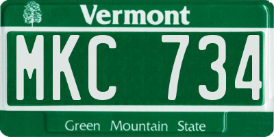 VT license plate MKC734