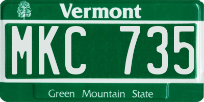 VT license plate MKC735